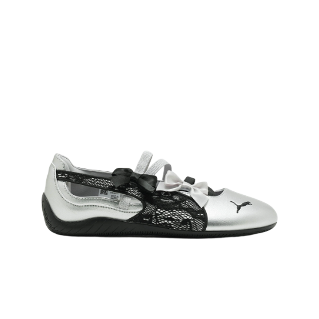 women__puma_speedcat_ballet_lace_silver_black__jd_0_43143.png (W) 푸마 스피드캣 발레 레이스 실버 블랙 (JD 스포츠 한정판) 408709-01 - 이미지 1